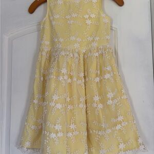 GYMBOREE Charming Yellow Dress with White Floral Overlay Size 8